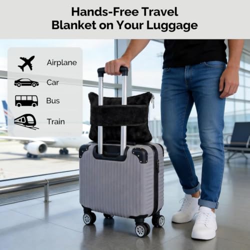 Black Airplane Travel Blanket - image 6
