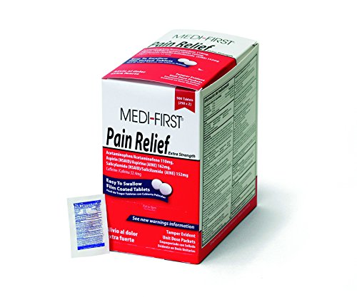 Medi-First pain Relief Tablets with Aspirin & Acetaminophen, 500 Tablets