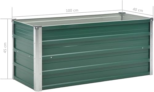 Miniatura 7 de WEMYUFURN Garden Raised Bed Galvanized Steel 39.4"x15.7"x17.7" Green,Raised Garden Bed,Outdoor Planters for Flower Herb Garden