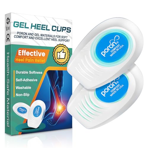Gel Heel Cups with Poron Shock Absorption