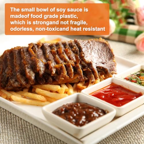 12 Pezzi Ciotole per Salsa, Ciotola per Snack, 7,5x7,5x3 cm Ciotoline per Aperitivo, Ciotola Di Immersione Quadrata, Sushi Soy Dipping Ciotola, Plastica Mini Ciotole per Salsa, Spezie, Frutta, Snack - immagine 4