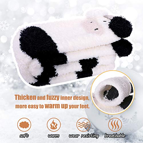 Yebing Fuzzy Socks For Women Fluffy Slipper Socks Winter Warm Cozy Plush Microfiber Home Animal Sleeping Socks3