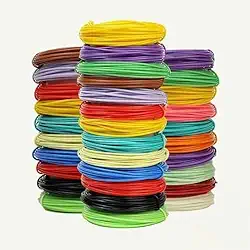 SAMDAVI Filamento ABS Premium para Caneta 3D, 10 Cores Sortidas, 1.75mm, 100 Metros Total, Compatível com Impressoras 3D, para Modelagem e Artesanato