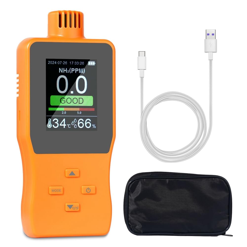 Nondk Light Ammonia Gas Detectors Nh3 Gas Analyzers Meter Alarm Device Digital Gas Leak Detectors 0-100Ppm