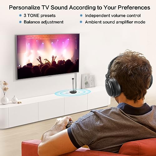 Image of SIMOLIO Wireless TV Headphones for Seniors Hard of Hearing Bluetooth for PC