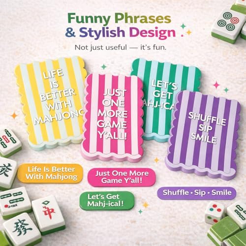 4 Pcs Mahjong Shuffler Cards, Thick PVC Scalloped Tile Mixer miniatura 5