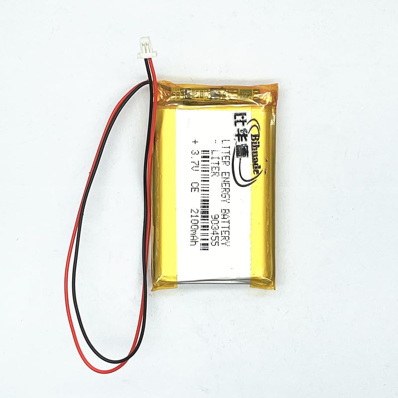 Bihuade 3.7V Lipo Battery 2100mAh 903455 Rechargeable Lithium ion Polymer Battery with SH 1.0MM Connector
