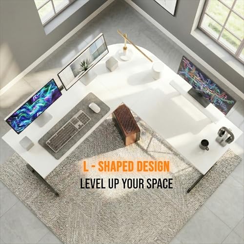 Image of Klaxon Office Table for Home | Workstation Table Desk (FD - Christo) (Gaming Ironstone White DIY)