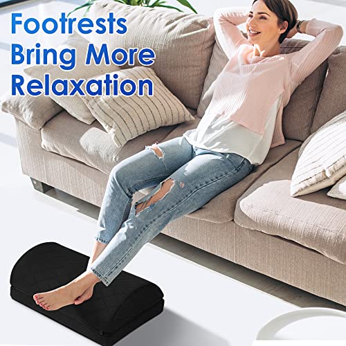 Image of CushZone Foot Rest,Desk & Gaming Accessories,Foot Rest for Under Desk at Work,Comfortable Footrest with 2 Adjustable Heights & Removable Cover, Office Desk Accessories(Black-20 in)