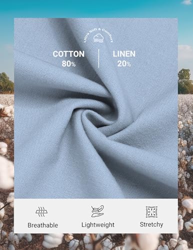 Image of COOFANDY Mens Cotton Linen Pants Casual Drawstring Summer Beach Pants Lightweight Linen Dress Trousers