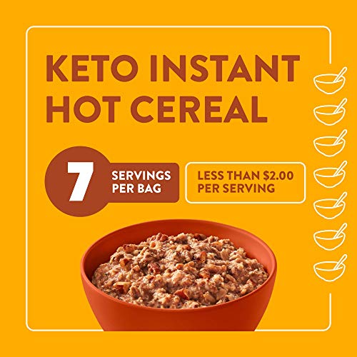 HighKey Snacks Keto Breakfast Hot Cereal - Instant Low Carb, Gluten Free Food - High Protein Oatmeal Snack - Perfect Ketogenic Friendly Products - Diabetic Diets - Grits - Cinnamon Spice