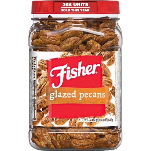 Fisher Snack Glazed Pecans 24 Ounces Made with Whole Mammoth Pecans 100% Recyclable