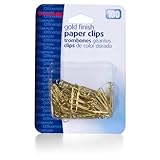 OIC(R) Gold Tone Paper Clips, No. 2 Regular, Box Of 100