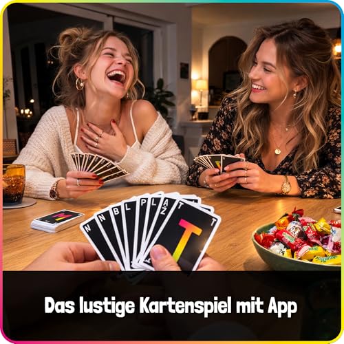 Nonstop Cards - Lustiges Kartenspiel mit App | Gesellschaftsspiel für Erwachsene & Jugendliche | Stadt-Land-Fluss | Partyspiel Familienspiel Brettspiel Geschenk | ab 2 P. | 1750+ Themen inkl. Fußball