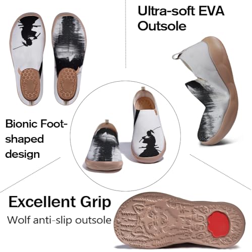 Men's Knitted Mesh Lightweight Sneakers Slip Ons Walking Casual Loafers Comfortable Art Painted Travel Shoes3