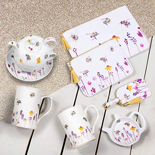 Image of The Leonardo Collection Busy Bees Teabag Tidy By Jennifer Rose Gallery | Delightful Bee-Inspired Design | Hand-Painted Resin | Practical and Decorative | Nature-Inspired Tea Time Accessory