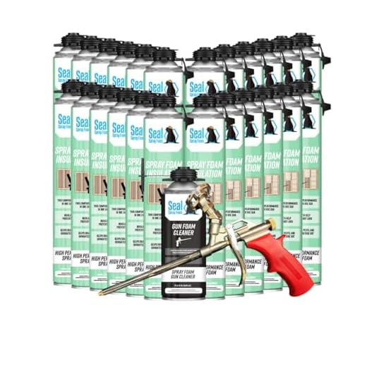 Seal Spray Foam High Performance Closed Cell Insulating Foam Can Kit w/Gun Foam Applicator and 1 Can of Cleaner (600 Board FT-24 Cans)