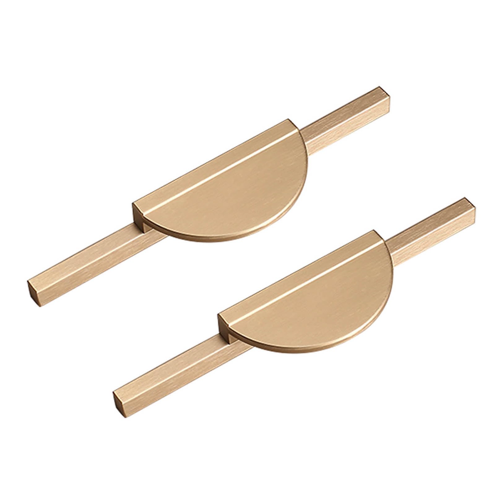 RRrawgff Wardrobe Handles Cabinet Pulls 2 Pieces Drawer Pull Handles Bookcase Door Handle Aluminum Alloy Brushed Gold Long Handles (Hole Distance 160mm)