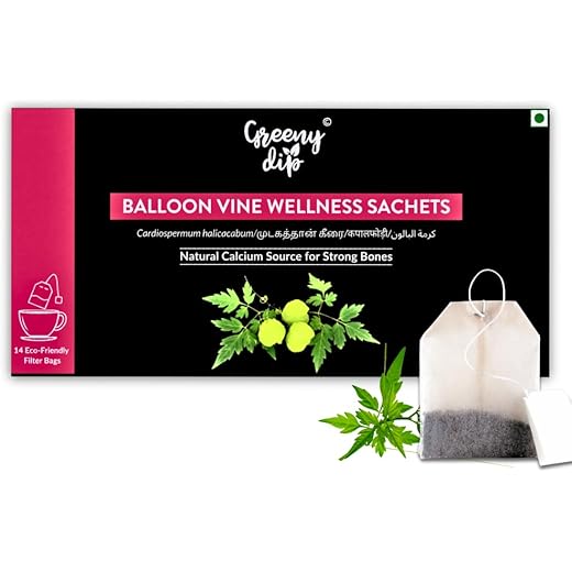 Greeny Dip Balloon Vine Wellness Sachets 14 Day Pack Natur