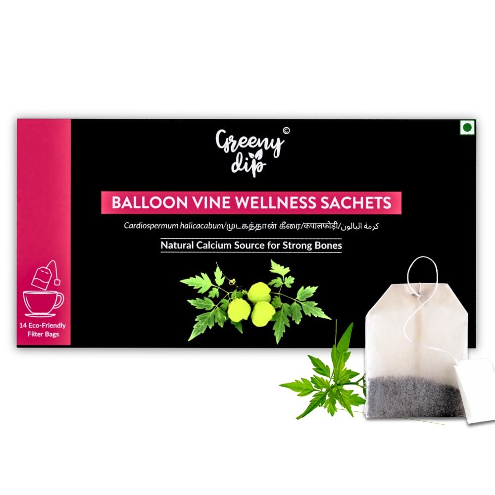 Greeny Dip Balloon Vine Wellness Sachets (14-Day Pack) | Natural Calcium | Supports Bone & Joint Health | Mudakkathaan Keerai | Dip Soup-image-18