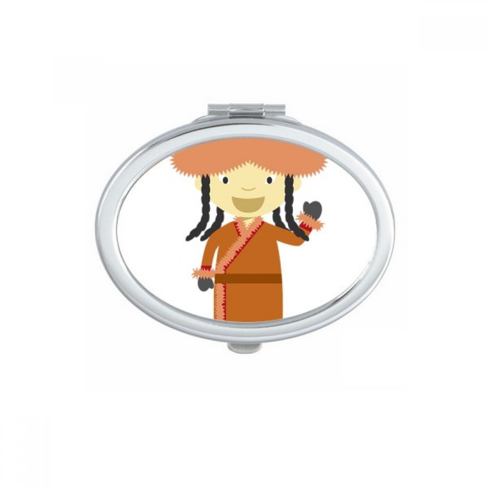 Miroir de poche ovale DIYthinker Noir Sauvage Mali format compact et transportable