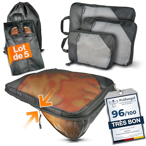 Sac de compression voyage TRAVELY : Set de 5 packing cubes pour valise - 2