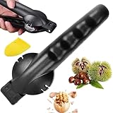 YARUJING Alicates Castañas Pelador De Castañas De Acero Inoxidable Corta Castañas Cortar Castañas Multifunción Manual Chestnut CutterPara Castañas,Nueces,Avellanas y Otros Frutos Secos(Negro)