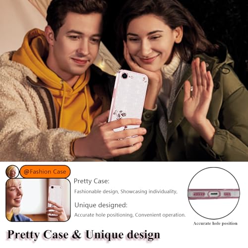 Coque iPhone 16e transparente strass silicone fine antichoc rose - 4