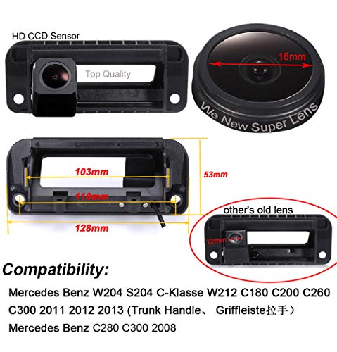 Image of HD Color CCD Waterproof Vehicle Car Rear View Backup Camera, 170 Viewing Angle Reversing Camera for Mercedes Benz W204 S204 C Class W212 C180 C200 C260 C300