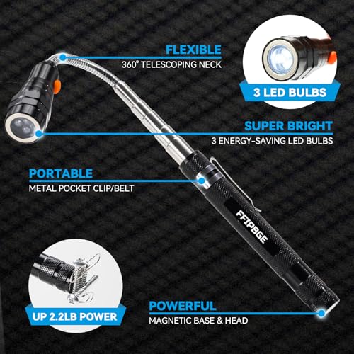 Magnetic Pickup Tool and 6 in 1 Multitool Pen with Touch Screen Stylus, Rulers, Bubble Level, Flathead, Phillips Screwdriver, Ballpoint Pen, Fathers Day Dad Gifts, Birthday Gifts for Men, 2 Pack - image 3