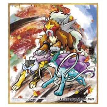 ⭐️② ポケモン色紙ART ⭐️ セレビィ　エンテイ　スイクン　ピカチュウ ⭐️② ポケモン色紙ART ⭐️ セレビィ エンテイ スイクン