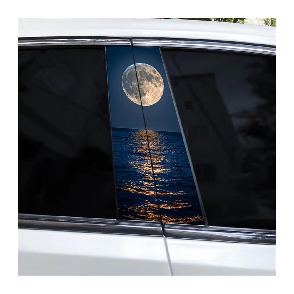 Bertdcx G Reen Landscape Stickers Car Window Pillar Stickers Diy Personalized Decorative Stickers Auto Parts(G)