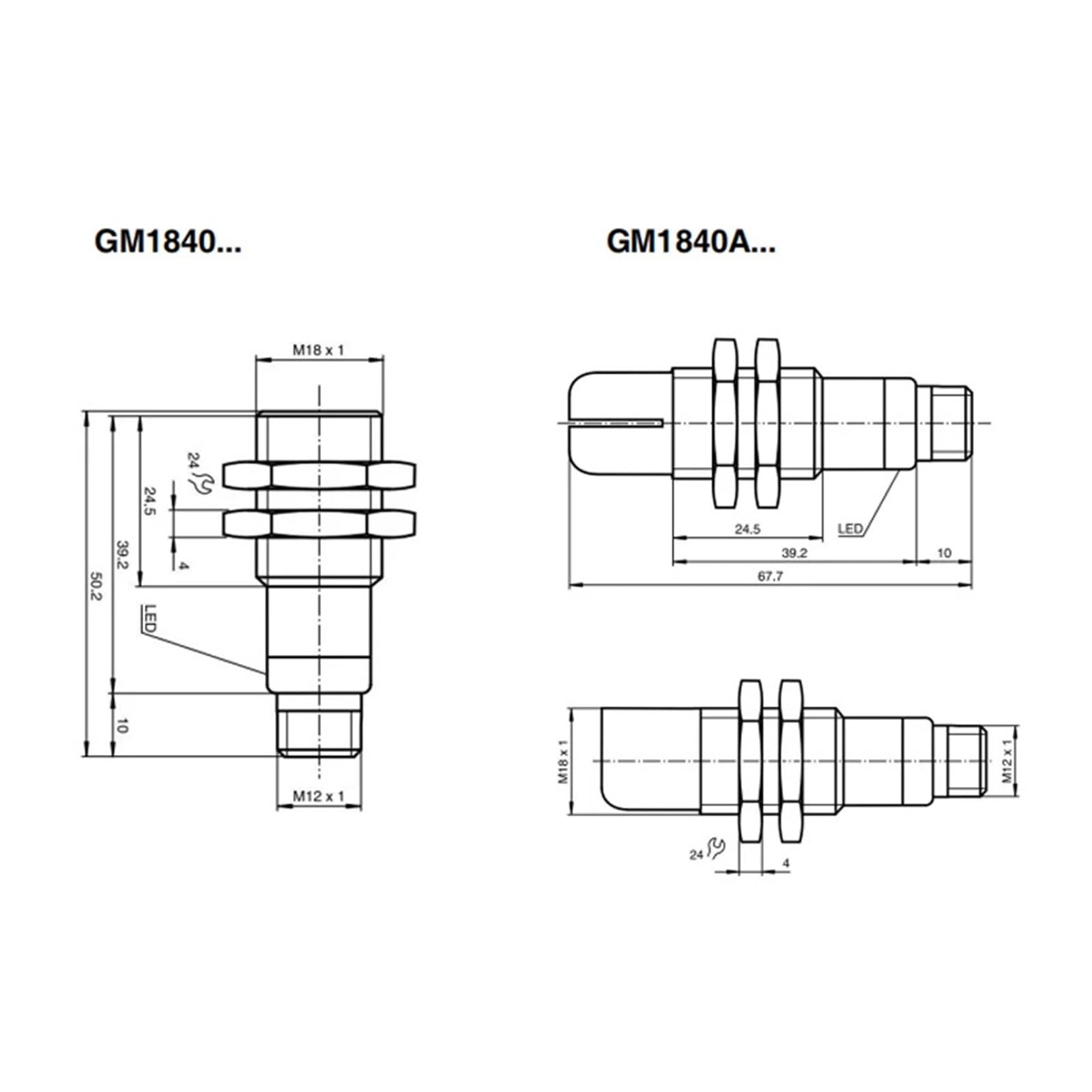 Sensor de proximidad ultrasónico M18 Sn:300 mm 800 mm NPN PNP 10-30 V CC Sensor de Distancia ultrasónico GM1840(G/r/e/en)