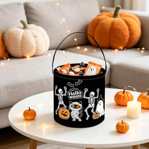 Image of ESSME Halloween Basket,Ghost Baskets,Gifts Bins,Book Bins Empty.(Balck Halloween)