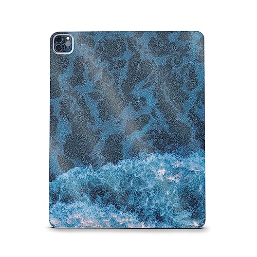 Image of MightySkins Carbon Fiber Skin Compatible with Apple iPad Pro 12.9 inch M2 6th Gen (2022) Full Wrap Kit - Ocean Waves | Protective, Durable Textured Carbon Fiber Finish | Easy to Apply | Made in The USA