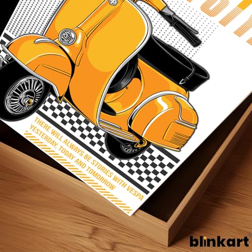 Image of BLINKART Vespa SprintCar Posters Sticker Gift Items for Boys Room Wall Decor || Comes with Double-Sided Tape|| Decoration Bedroom Living Room Office Studio Decor | 12x18 In (A3) - CAR-315