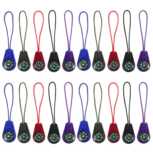 50 brújulas plásticas portátiles con cordón multicolor