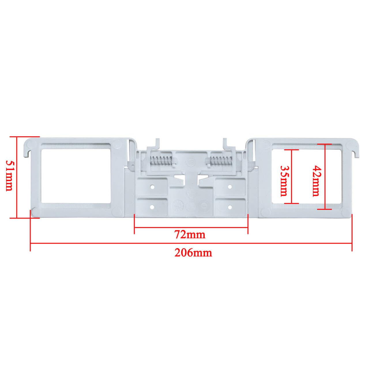 Bisagra para asiento de inodoro kit de accesorios con tornillos de anclaje y pernos plásticos para tapa wc cierre suave amortiguador repuesto bisagras plastico herrajes (tablero 206mm)