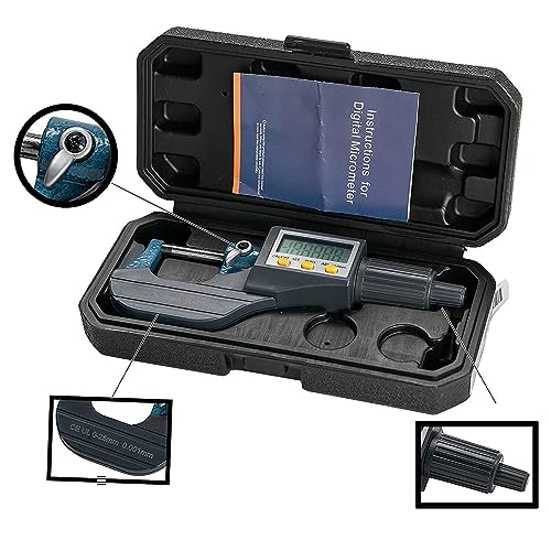 Image of digital micrometter 0-25mm screw gauge digital thickness measurement tool screw gauge 0 25mm