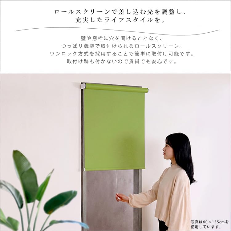 Amazon｜ホームテイスト 壁空け不要！つっぱりロールスクリーン 幅