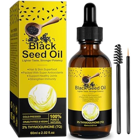 SOLOTREE Cold Pressed Black Cumin Seed Oil, 2.02 Fl Oz, Moisturizing for Hair Growth and Skin Care Cover