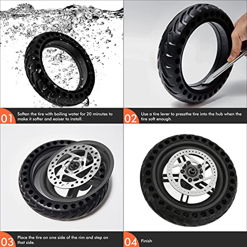 2 Pieces Solid Tire For Gotrax Gxl V2/Gotrax Xr For Xiaomi M365 Electric Scooter, 8.5 Inches Electric Scooter Wheels Replacement Honeycomb Tire For Mijia Mi M365 Pro With Installation Tools #TOP4