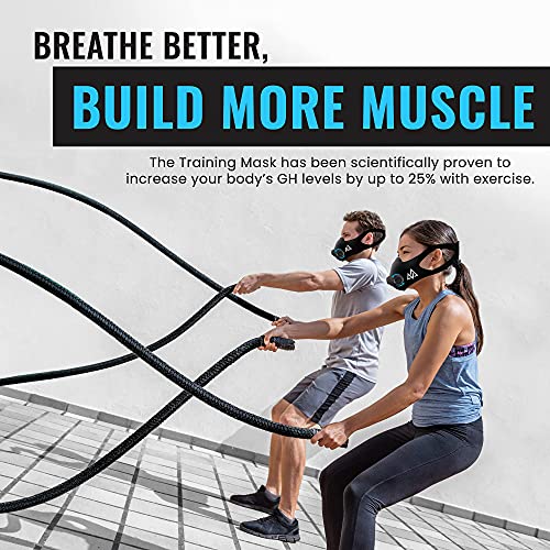 Training Mask - Workout Training Mask 2.0, Cardio Training Mask For Running, Cycling, And Exercise, 36 Levels Of Resistance, Black Mask, Turn Flow Valve, Large #TOP5