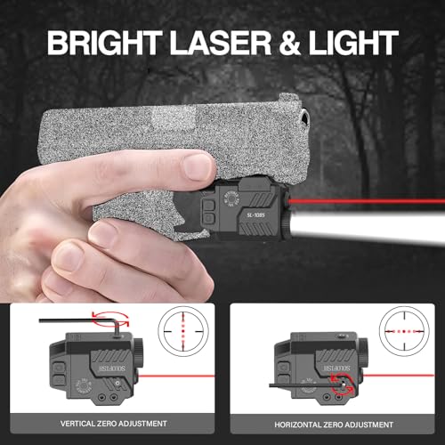 Image of Solofish 800 Lumens Adjustable Pistol Light Laser Combo, Strobe Function Red Laser and Tactical Light Fits for Guns with Rail