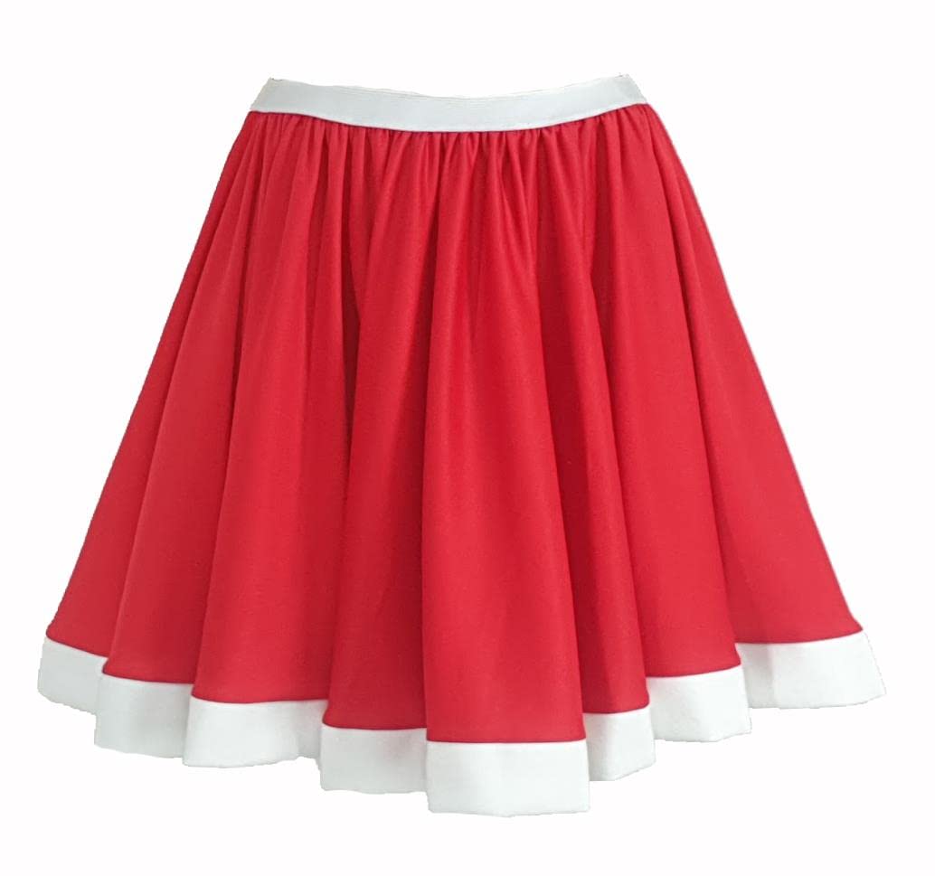 The Dragons Den Adults Miss Santa Claus Skirt Father Christmas Xmas Festive Fancy Dress [S-M] Red, White