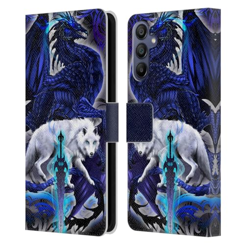 Étui portefeuille Samsung A15 Ruth Thompson loup et dragons en cuir