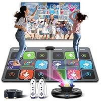 FWFX Dance Mat Toys for Kids, Double User Wireless Controller Electronic Dance Mats, Plug And Play Dancing Mats for TV with HD Camera, Exercise Dancing Mat for Family Games, Gifts for Girls Boys