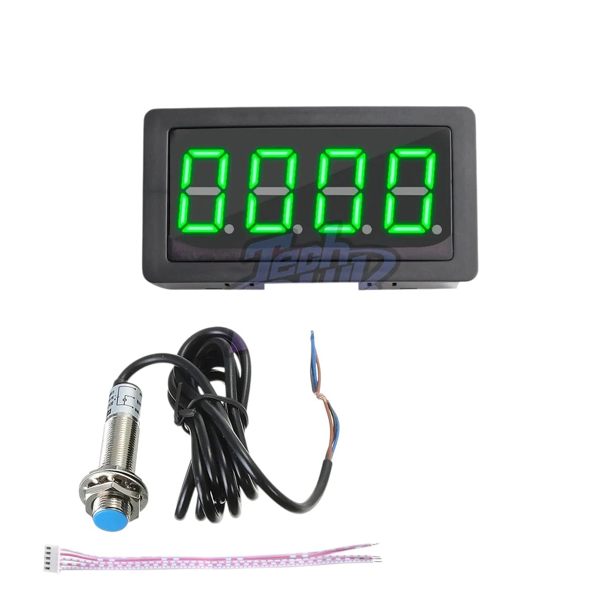 4-Bit Led Digital Tachotracker Metier RPM Speed Tracker Metier+Hall Switch Proximity Switch Detector Seins0r Dc 8-15V Measuring 10-9999Rpm Red Green Blue