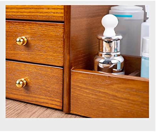 Kadınlar ve Kızlar için Mücevher Kutuları, Ahşap Kozmetik Saklama Kutusu, Ev Çekmecesi, Cilt Bakım Ürünleri, Ofis, Ruj, Maske, Makyaj Masası Saklama Kutusu (C-34 x 23 x 15 cm) - Görsel 5