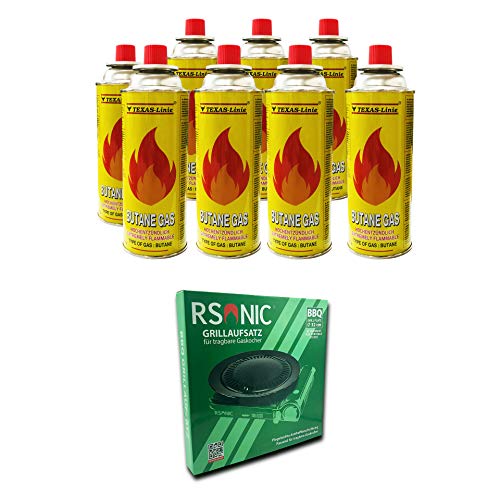 RSonic Quwando - Set de Camping para hornillos de Camping, hornillos de Gas, Placas de Parrilla, Cartuchos de Gas o Bolsa de Cocina de Gas